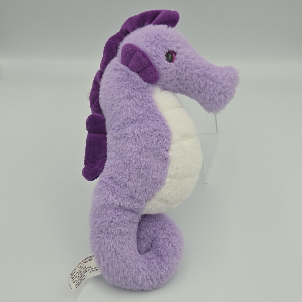 DolliBu Plush Seahorse Stuffed Animal Soft Fur Huggable Purple Sea Horse 12"